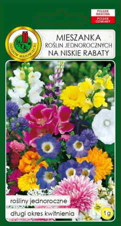 Mieszanka kwiatów jednorocznych na niskie rabaty 1 g PNOS