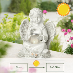 Figurka aniołek solarny LED z żywicy