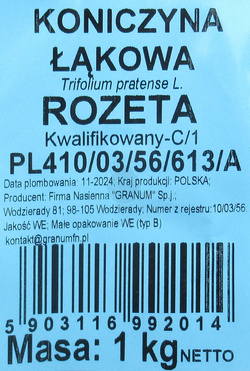 Koniczyna łąkowa Rozeta kwalifikat C1 1 kg