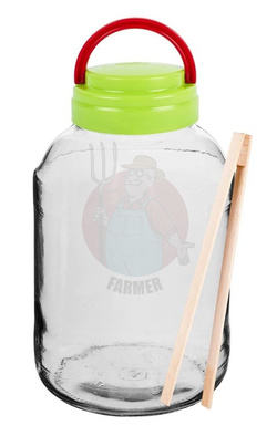 Słoik 4 L - plast zakrętka (fi 100) + szczypce