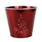 Osłonka metalowa z choinką czerwona Fi 17