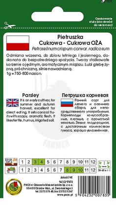 Pietruszka korzeniowa cukrowa OŻA 5 g PNOS