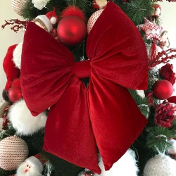 Kokarda welurowa czerwona świąteczna