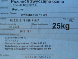 Pszenica ozima Revolver nasiona kwalifikat C1