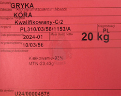 Gryka siewna Kora kwalifikat C2