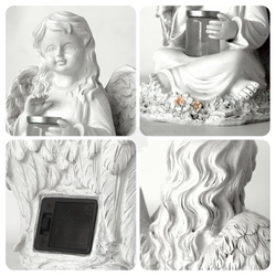 Figurka aniołek solarny LED z żywicy