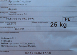 Jęczmień ozimy Jeanie nasiona kwalifikat C1