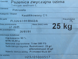 Pszenica ozima Petronela nasiona kwalifikat C1
