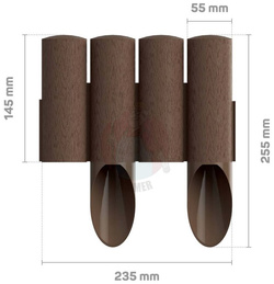 PALISADA OGRODOWA 4 ELEMENTOWA STANDARD BRĄZOWA