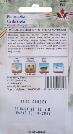 Pietruszka korzeniowa cukrowa 5 g nasiona Coleus