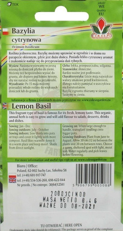 Bazylia cytrynowa 0,4 g