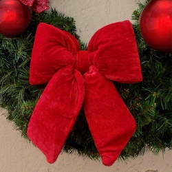 Kokarda welurowa czerwona świąteczna