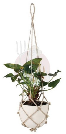 Makrama na doniczkę ze sznurka jutowego h75 cm