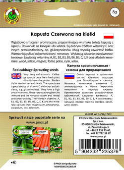 Nasiona na kiełki kapusta czerwona 8 g PNOS