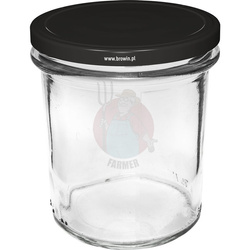 Słoik prosty 346 ml (fi 82) - z czarną zakrętką, 6szt.