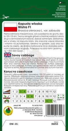 Kapusta włoska Blistra F1 0,5 g