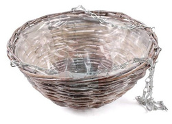 Kosz wiszący wiklinowy na kwiaty 29x29x13