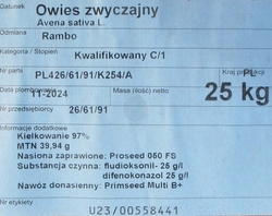 Owies Rambo kwalifikat C1