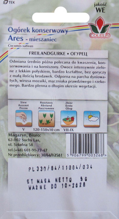 Ogórek konserwowy Ares 5 g nasiona Coleus