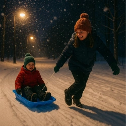 Sanki plastikowe dziecięce niebieskie