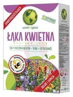 Mieszanka traw Łąka Kwietna 3 w 1 World of Grass samozagęszczająca 1 kg Agronas
