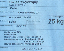 Owies jary Breton kwalifikat C1