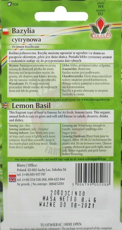 Bazylia cytrynowa 0,4 g