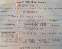 Rzepak Ozimy Uniwersum C1