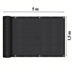 Osłona Balkonowa 1,5 x 5 m ciemno szara