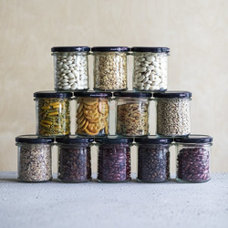 Słoik prosty 346 ml (fi 82) - z czarną zakrętką, 6szt.