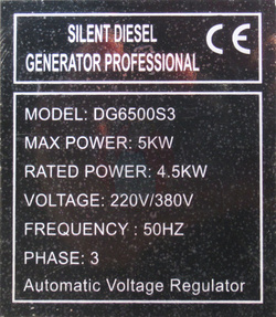 Agregat prądotwórczy FARMER Diesel Silent DG6500S3 5 kW