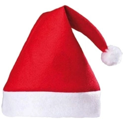 Czapka Świętego Mikołaja z pomponem 12 sztuk