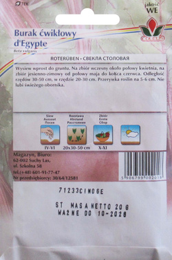 Burak ćwikłowy D'Egypte nasiona 20 g Coleus