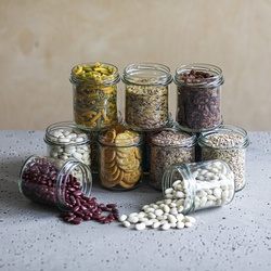 Słoik prosty 346 ml (fi 82) - z czarną zakrętką, 6szt.