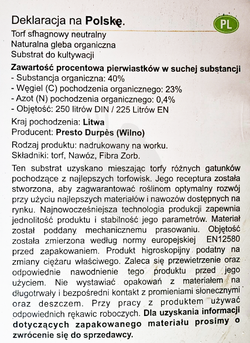 Substrat torfowy odkwaszony Milaflor frakcja 0/30 mm pH 5,5 - 6,5 250 L z nawilżaczem