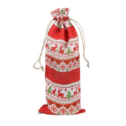Worek na butelkę sweterek czerwony 35x15 cm