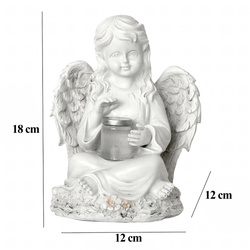 Figurka aniołek solarny LED z żywicy