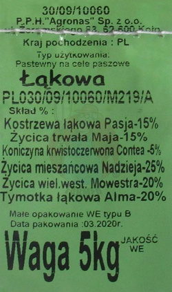 MIESZANKA ŁĄKOWA "ŁĄKA" 5kg FARMER