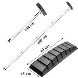 Zgarniacz teleskopowy do odśnieżania dachu 148 - 480 cm