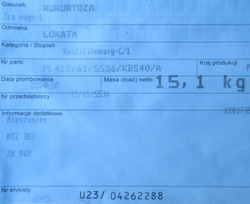 Kukurydza Lokata kwalifikat C1