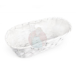 Balkonówka wiklinowa biała 34x14x12