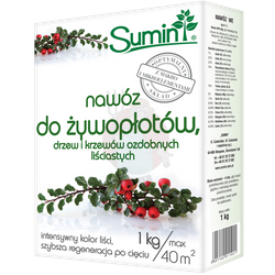 Nawóz do żywopłotów, drzew i krzewów ozdobnych liściastych 1 kg Sumin